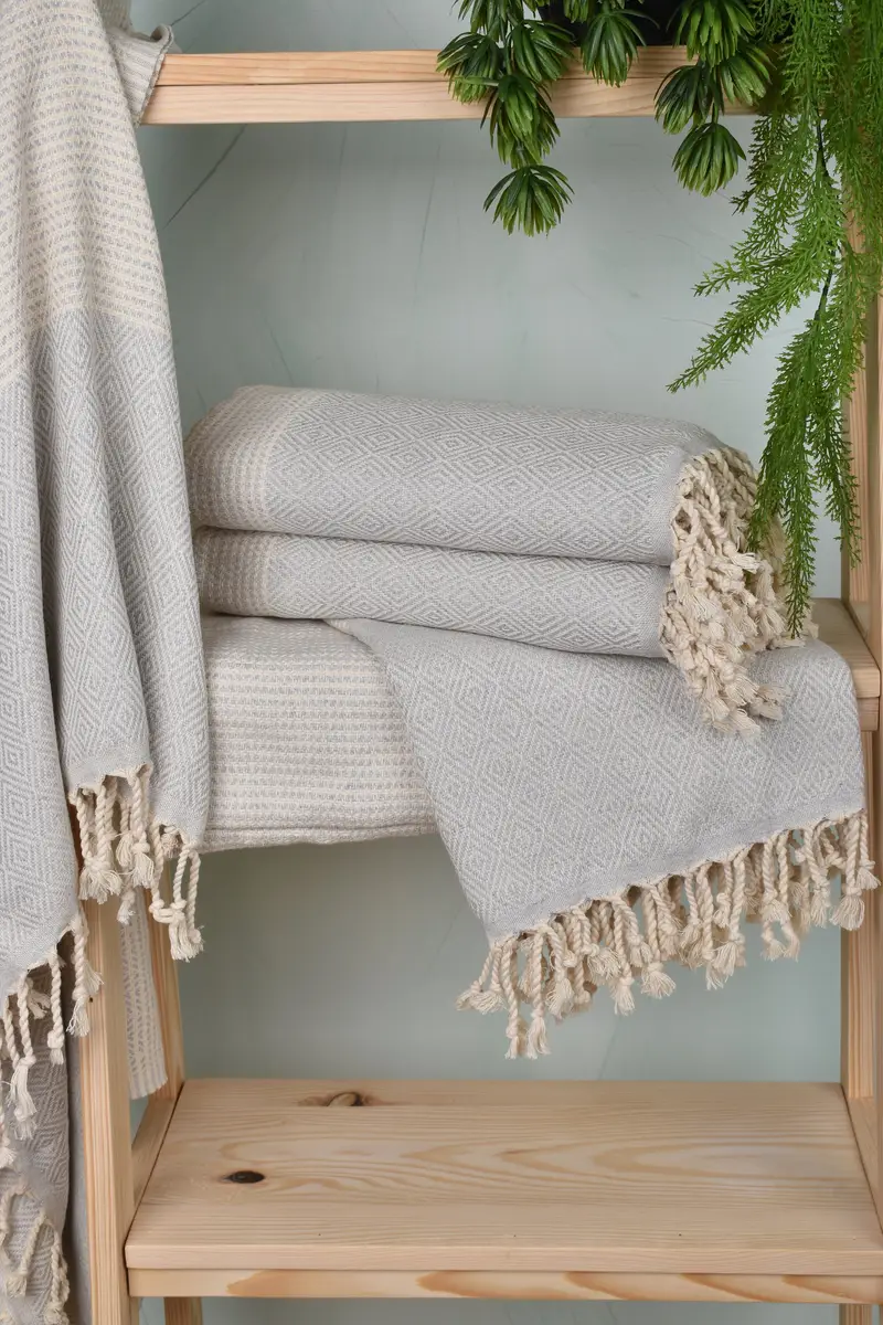 70x40 Cotton Chevron Towel, Hammam towel, Soft towel, Organic Cotton Towel, Embroidery Towel, Valentines Gift, Personalized Towel Gift, Summer Gift - 6