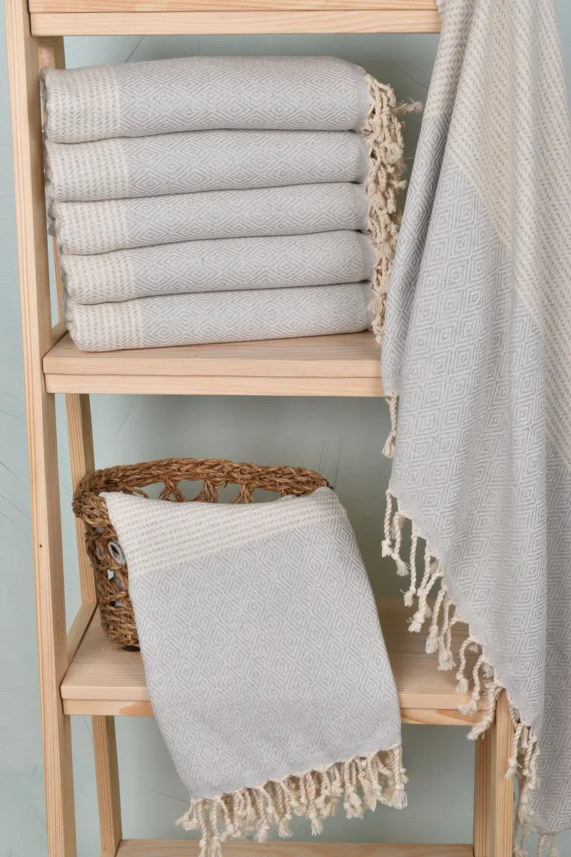 70x40 Cotton Chevron Towel, Hammam towel, Soft towel, Organic Cotton Towel, Embroidery Towel, Valentines Gift, Personalized Towel Gift, Summer Gift - 3