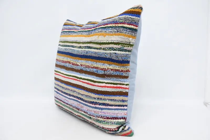 Interior Designer Pillow, 28x28 Blue Cushion Case, Antique Pillows, Pillow Case, Handmade Kilim Cushion, Couch Cushion, Garden Cushion Cover - 4