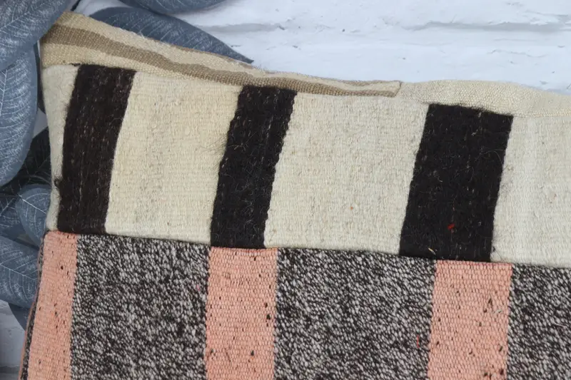 16x48 Beige Pillow, Turkish Pillow, Seat Pillow Cover, Cushion, Vintage Kilim Pillow, Christmas Pillow, Kilim Cushion Sham - 2