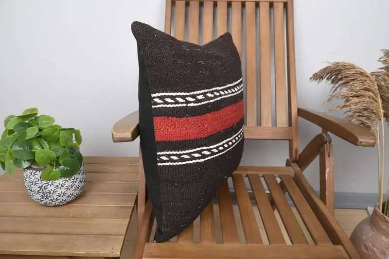 Home Decor Pillow, One Of A Kind Pillow Sham, Boho Chic Pillow Sham, Interior Designer Pillow, Pillow, Vintage Pillow, 20x20 Brown Pillow Cover - 2