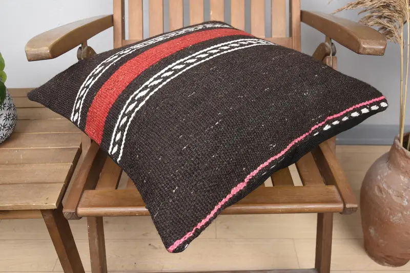 Home Decor Pillow, One Of A Kind Pillow Sham, Boho Chic Pillow Sham, Interior Designer Pillow, Pillow, Vintage Pillow, 20x20 Brown Pillow Cover - 4