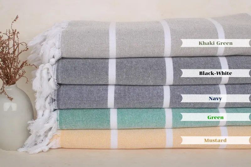 Personalized Turkish Towel, Beach Wedding Favor, 64x40 Cotton Striped Terry Towel, House Warming Gift, Bachelorette Party Gift, Quick-dry peshtemal - 1