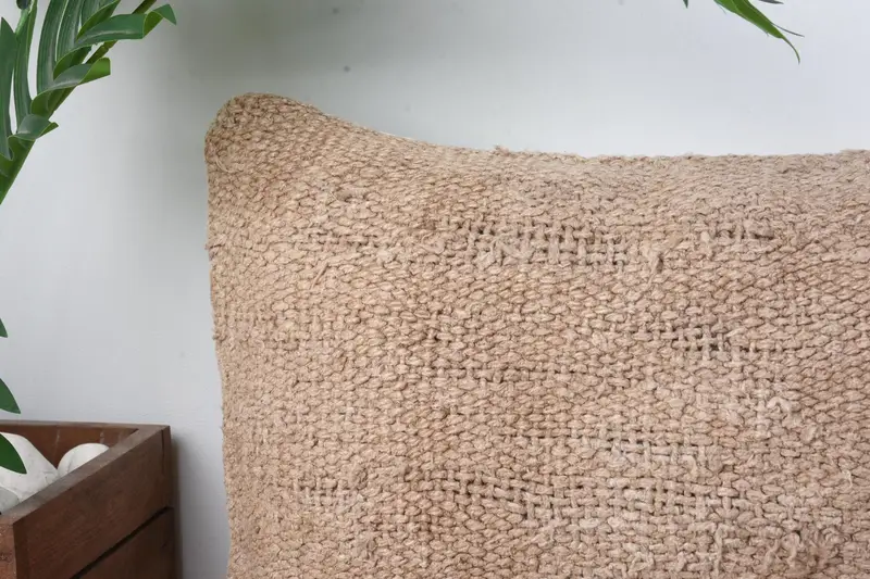 Cushion, Ethnical Kilim Rug Pillow, Vintage Kilim Pillow, Throw Kilim Pillow, Knitted Pillow Cover, 12x24 Beige Cushion Cover, Garden Cushion Cover - 2