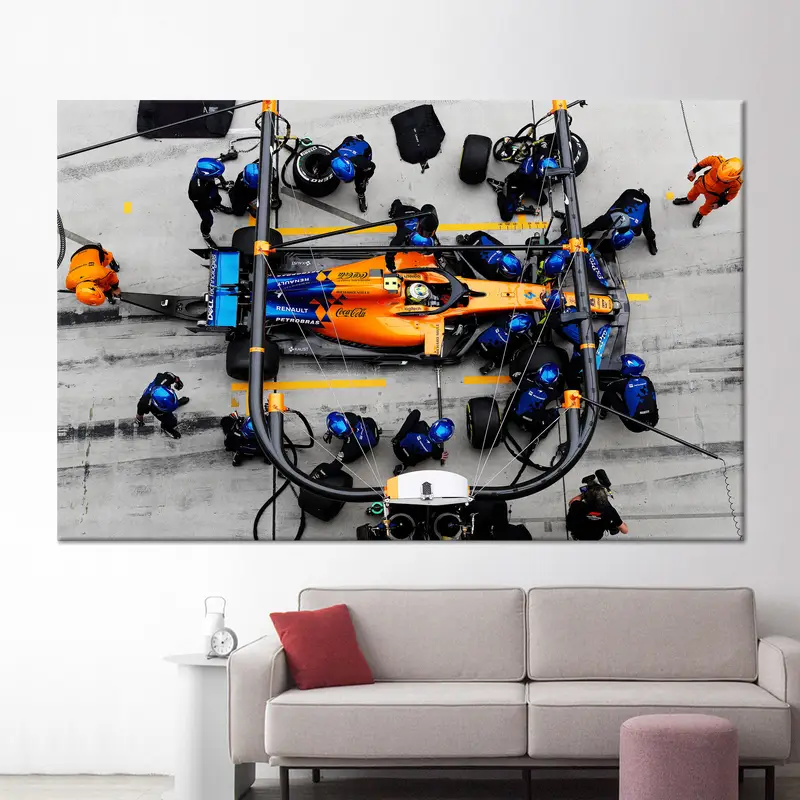 Lienzo de carreras de Lando Norris: arte de Fórmula 1 para tu cueva masculina