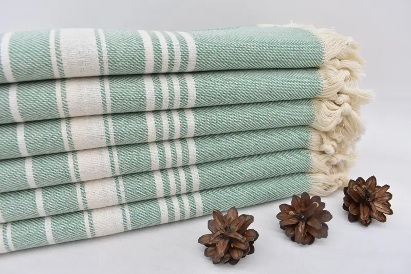 Beach Towel Organic Cotton Dark Green, 70x40 Inches