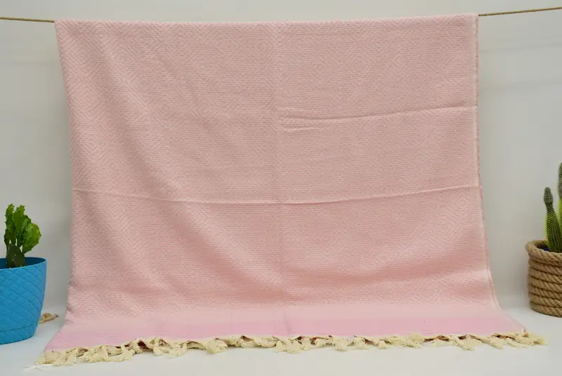Monogram Beach Blanket, Customized Turkish Blanket, Bridal Shower Gift, 92x80 Cotton Diamond Towel, Bachelorette Gifts, Memorial Gift, Tablecloth - 8