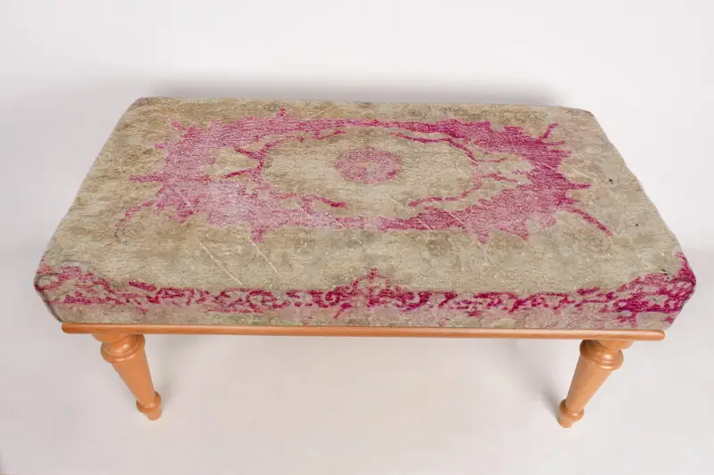 Modular Kilim-Inspired Ottoman Set, Medium Firm Foam-Filled Ottoman