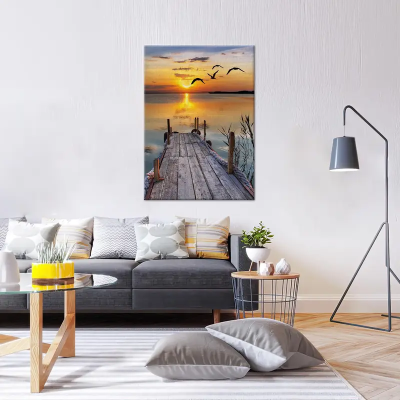 Sea Canvas Art, Sea View Wall Decor, Sea Landscape, Sunset Canvas Art, Sunshine Wall Art, Beautiful Sky Decor, Sky View Canvas, Wall Decor - 1