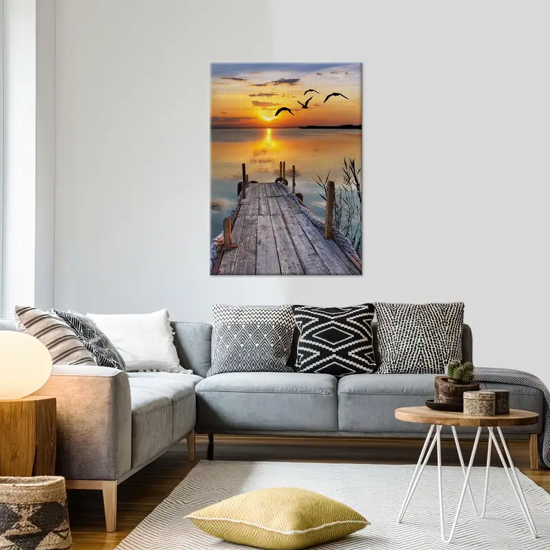 Sea Canvas Art, Sea View Wall Decor, Sea Landscape, Sunset Canvas Art, Sunshine Wall Art, Beautiful Sky Decor, Sky View Canvas, Wall Decor - 3