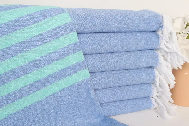 Handwoven Turkish Towel, Boyfriend Christmas Gift, 70x36 Cotton Striped Towel, Personalized Wedding Gift, Quick-dry towel, Peshtemal Towel - 1