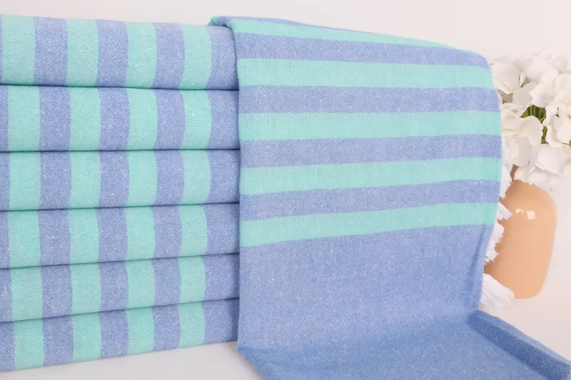 Handwoven Turkish Towel, Boyfriend Christmas Gift, 70x36 Cotton Striped Towel, Personalized Wedding Gift, Quick-dry towel, Peshtemal Towel - 2
