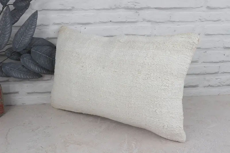 12x20 White Pillow Sham, Sofa Pillow Cover, Handmade Cushion Cover, Cushion Cover, Kilim Pillow Cover, Kilim Cushion Sham, Turkish Pillow - 4
