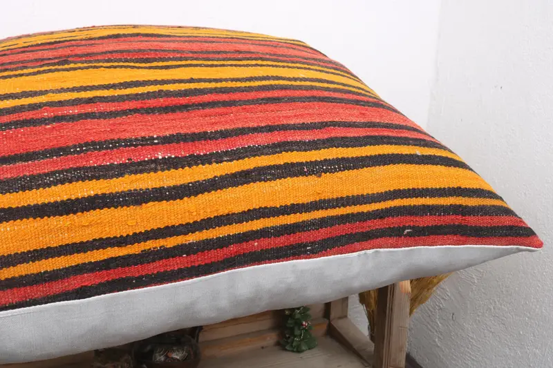 Boho Throw Pillow Sham, Boho Pillow Sham Cover, 32x32 Red Cushion, Pillow for Sofa, Pillow, Patio Cushion Case, Kilim Cushion Sham, Garden Cushion - 6