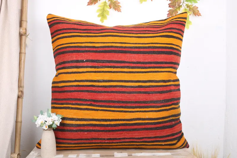 Boho Throw Pillow Sham, Boho Pillow Sham Cover, 32x32 Red Cushion, Pillow for Sofa, Pillow, Patio Cushion Case, Kilim Cushion Sham, Garden Cushion - 2