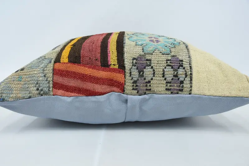 Kilim Pillow Cover, Vintage Pillow, Vintage Cushion, 24x24 Beige Cushion Case, Pillow Sham, Square Throw Pillow, Handmade Kilim Cushion - 5