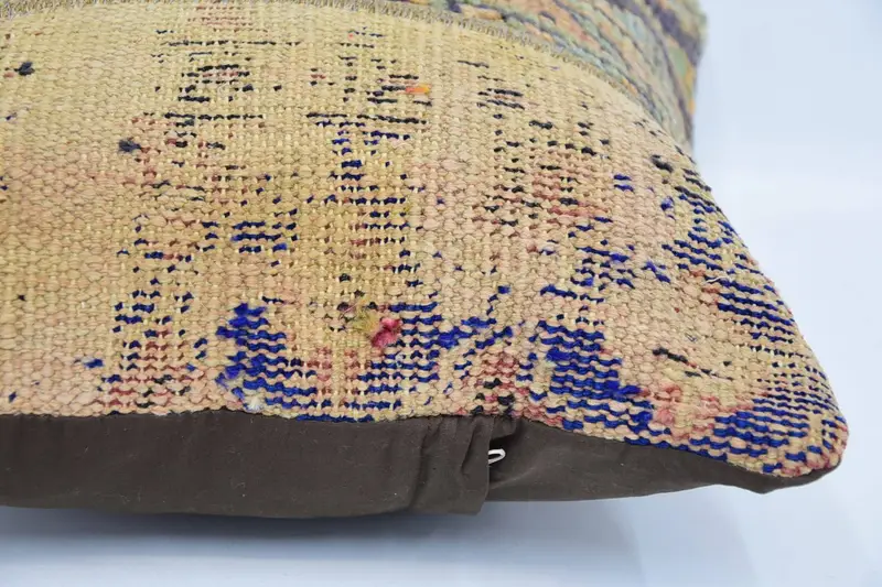 16x16 Beige Pillow Cover, Pillow for Couch, Accent Cushion, Authentic Pillow, Antique Pillows, Pillow Cover, Kilim Pillow Cover - 5