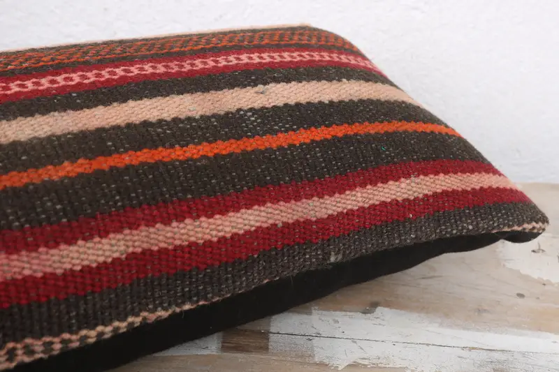 Pillow Case, 8x16 Red Pillow Case, Vintage Pillow Case, Ethnical Kilim Rug Pillow, Boho Pillow Sham Cover, Handmade Kilim Cushion - 6