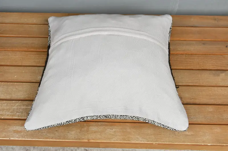 Vintage Pillow, Boho Throw Pillow Case, Antique Pillows, Comfy Throw Cushion, 16x16 Brown Pillow Sham, Kilim Pillow, Cushion Cover - 5
