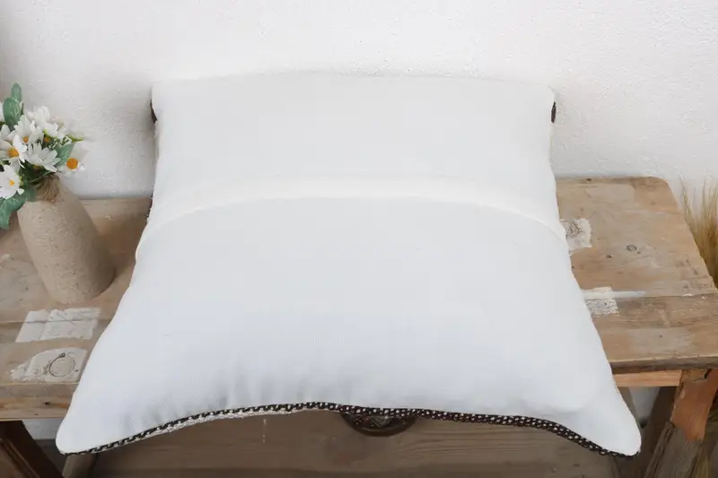 Cushion Case, Pet Cushion, Kilim Cushion Sham, Gift Pillow, 18x18 White Cushion Case, Sustainable Pillow Cover, Interior Designer Pillow - 7