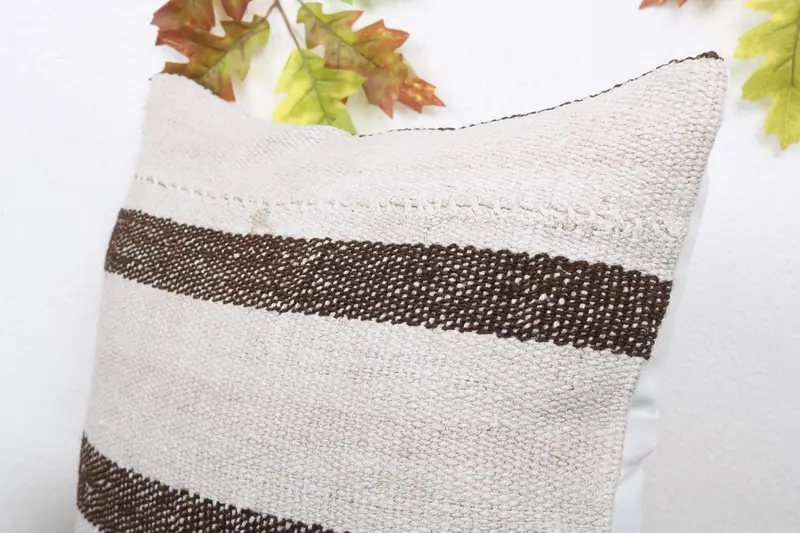 Cushion Case, Pet Cushion, Kilim Cushion Sham, Gift Pillow, 18x18 White Cushion Case, Sustainable Pillow Cover, Interior Designer Pillow - 5