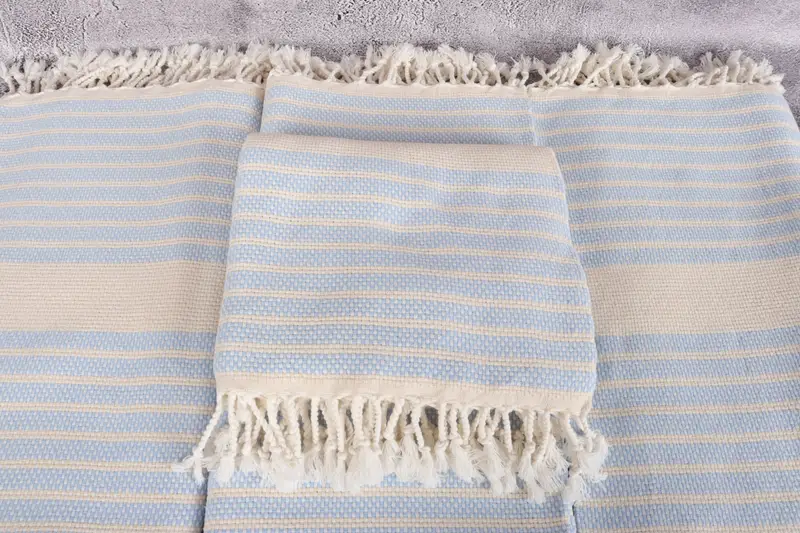 70x40 Cotton Striped Towel, Gift For Boyfriend, Handwoven organic Turkish towel for spa, Thin towel, Bachelorette Towel, Bath towel, Gift For Her - 4