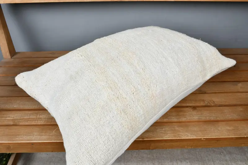 Cushion, Boho Pillow Sham Cover, Handwoven Pillow Cover Cushion Cover, 16x24 Beige Pillow Sham, Turkish Pillow, Pillow for Sofa - 2