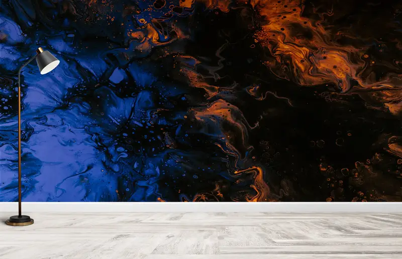 Marble Wallpaper,Wall Paper Peel and Stick,Blue Wall Painting,Modern Wall Paper,Paper Wall Art ,Alcohol Ink Wallpaper, - 9