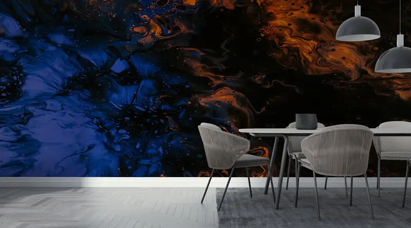 Marble Wallpaper,Wall Paper Peel and Stick,Blue Wall Painting,Modern Wall Paper,Paper Wall Art ,Alcohol Ink Wallpaper, - 8