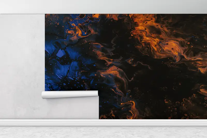 Marble Wallpaper,Wall Paper Peel and Stick,Blue Wall Painting,Modern Wall Paper,Paper Wall Art ,Alcohol Ink Wallpaper, - 1