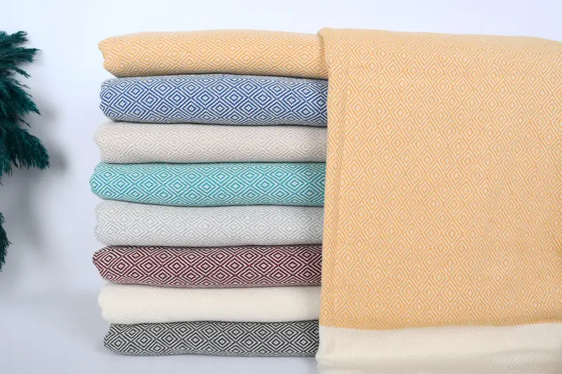 Throw Blanket, Personalized Blanket, Couch Throw, 96x80 Cotton Diamond Towel, Throw Blanket Couch, Gift For Wedding Day, Aesthetic Blanket - 1