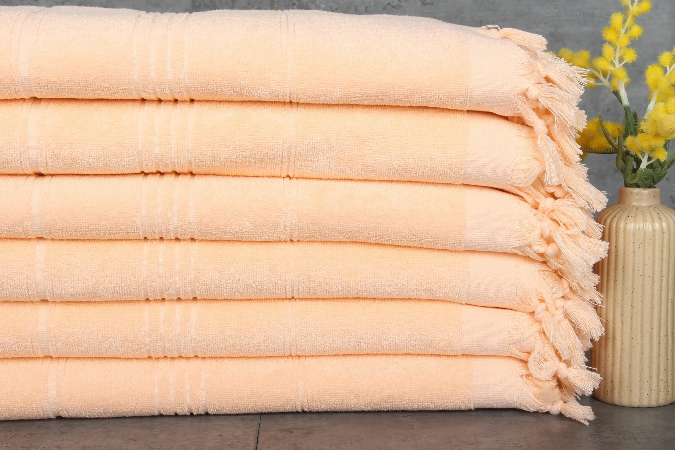 Striped Terry Towel Organic Cotton Personalized Towel, 36x71 Inches - 1