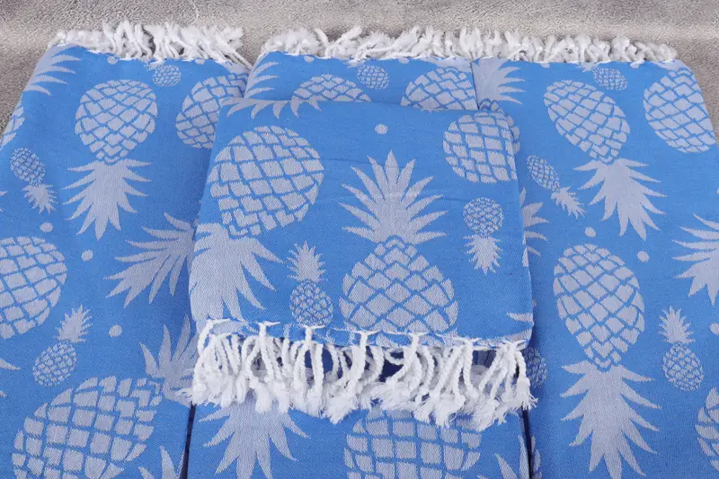 Organic towel, Bachelorette Party Favors, Peshtemal Towel, 70x36 Cotton Pineapple Design Towel, Embroidered Turkish Towel, Employee Gifts - 5