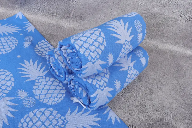 Organic towel, Bachelorette Party Favors, Peshtemal Towel, 70x36 Cotton Pineapple Design Towel, Embroidered Turkish Towel, Employee Gifts - 8