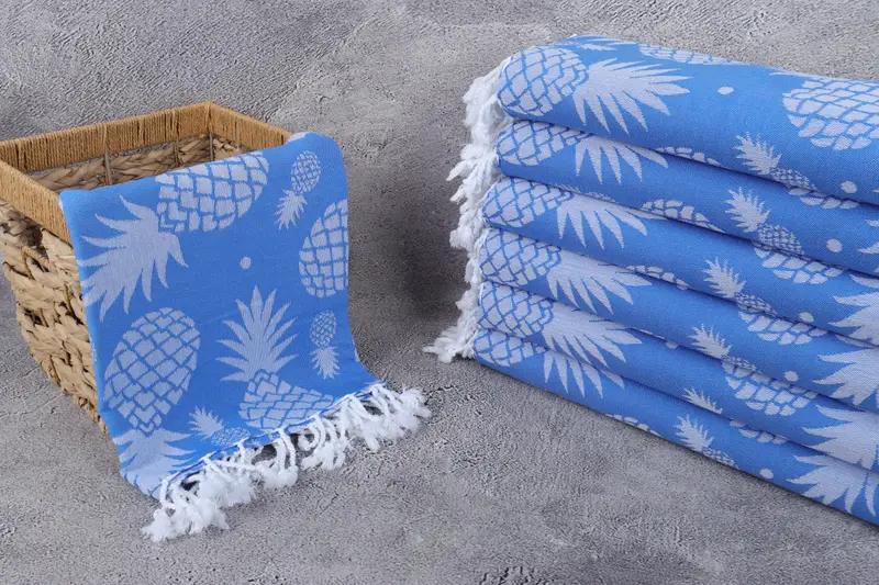 Organic towel, Bachelorette Party Favors, Peshtemal Towel, 70x36 Cotton Pineapple Design Towel, Embroidered Turkish Towel, Employee Gifts - 4