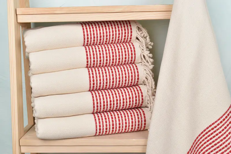 Hammam towel, Quick-dry towel, Housewarming Gift, Maid Of Honor Gift, Bachelor Bachelorette Party Favors, Guest Towel, 70x36 Cotton Striped Towel - 1