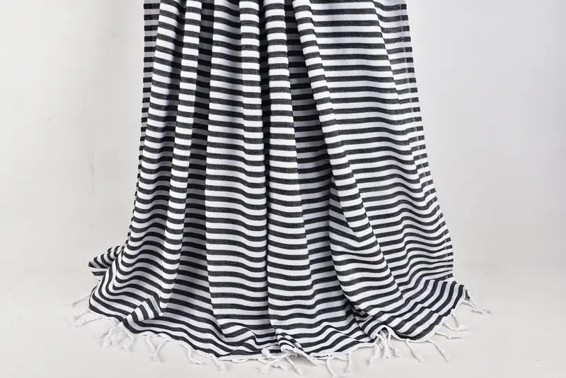 Monogram Blanket, Decorative Bedspread, Tablecloth, Throw Blankets, Customized Turkish Blanket, 104x76 Cotton Striped Towel, Woven Throw Blanket - 8
