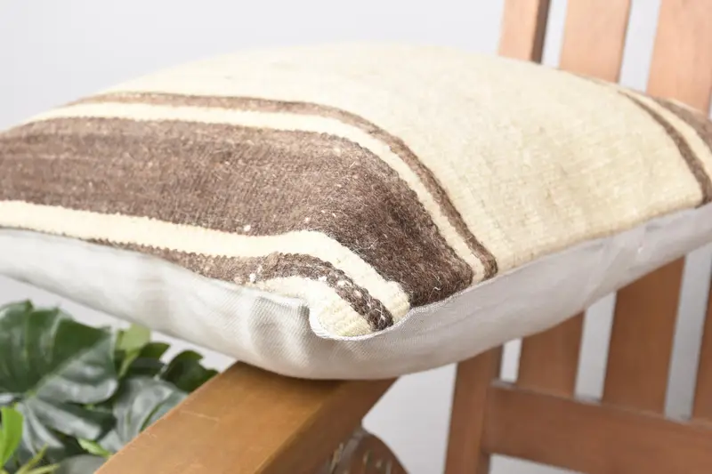 Kilim Cushion Sham, 14x14 Beige Pillow Case, Pillow, Turkish Pillow, Southwestern Pillow Sham, Boho Throw Cushion, Boho Pillow - 6