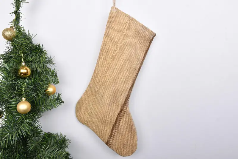 Patrón de adornos navideños, calcetín navideño de 7 pulgadas de ancho