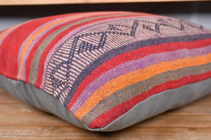 Cushion, Luxury Cushion, Gift Pillow, Neutral Cushion, Turkish Kilim Pillow, Kilim Pillow Cover, 20x20 Red Cushion Case, Handwoven Pillow Sham - 2