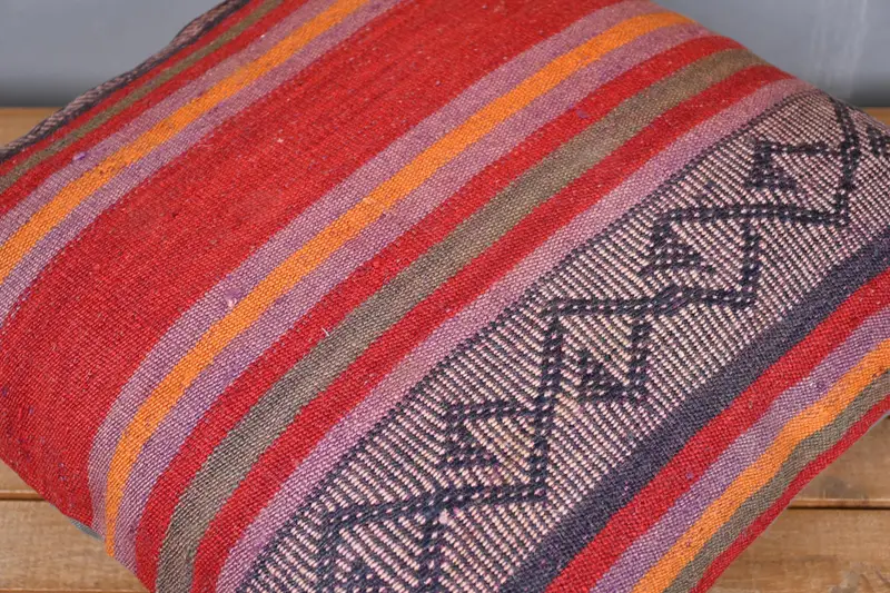 Cushion, Luxury Cushion, Gift Pillow, Neutral Cushion, Turkish Kilim Pillow, Kilim Pillow Cover, 20x20 Red Cushion Case, Handwoven Pillow Sham - 3