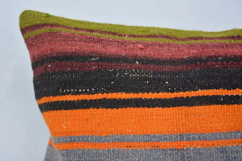 Living Room Throw Cushion, Cushion Case, Shabby Chic Pillow, Throw Kilim Pillow, Interior Designer Pillow, 16x16 Orange Pillow Case, Boho Pillow - 2