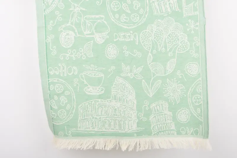 28x20 Cotton Italian Symbols Design Towel, Turkish Hand Towel, Personalized Dish Towel, Valentines Day Gift For Him, Monogram Kitchen Towel