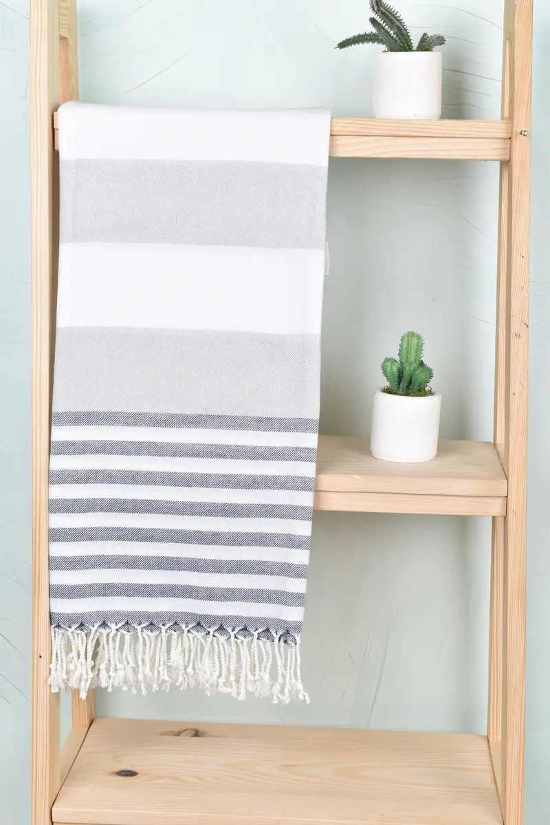 Quick-dry travel peshtemal towel, Organic towel, Gift For Best Friend, Personalized Bridesmaid Gift, Thin towel, 70x40 Cotton Striped Towel - 8