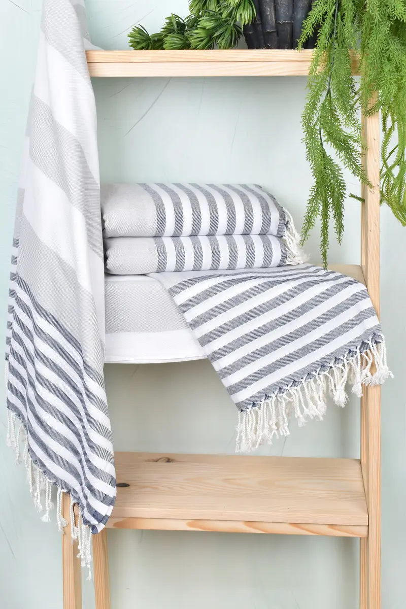Quick-dry travel peshtemal towel, Organic towel, Gift For Best Friend, Personalized Bridesmaid Gift, Thin towel, 70x40 Cotton Striped Towel - 6