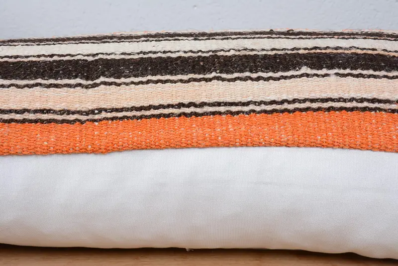 Cushion Case, 16x48 White Pillow Sham, Wool Kilim Pillow Cushion, Home Decor Pillow, Bolster Throw Pillow, Kilim Pillow, Throw Kilim Pillow - 5