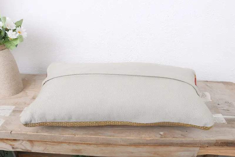 Turkish Kilim Pillow, Pillow, Yoga Cushion Case, Kilim Pillow Cover, Turkish Pillow, 8x16 Beige Cushion, Retro Cushion Case, Pastel Cushion - 7