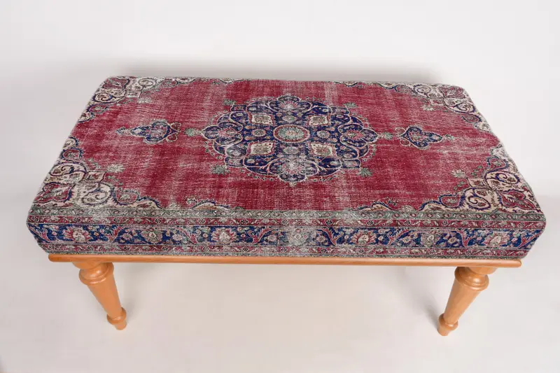 Modular Ottoman Set, Kilim-Inspired Wool Blend Ottoman