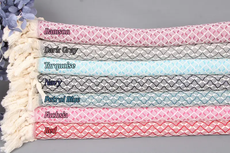 Boho Throw Blanket Cotton Beige Patchwork 91x95 Inches