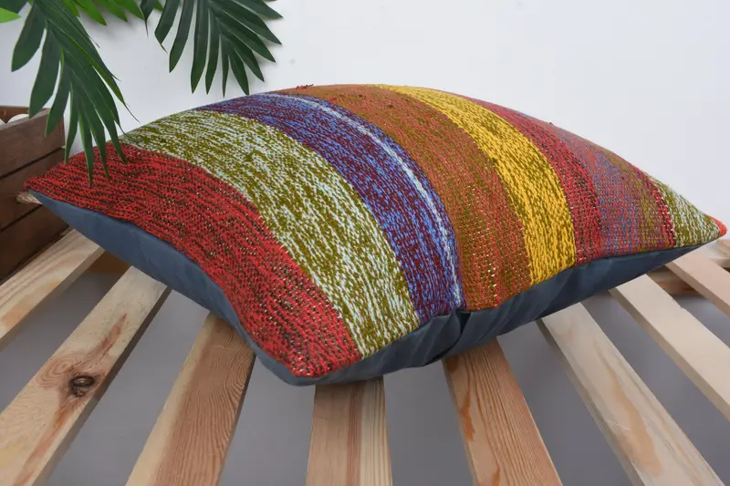 Pillow Case, Kilim Cushion Sham, Vintage Pillow, Oriental Cushion, 16x16 Red Pillow, Outdoor Pillow Case, Pillow for Couch, Indoor Pillow Cover - 6